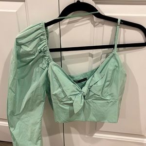 One sleeve cropped top